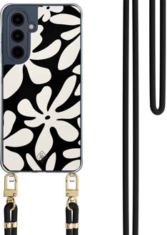 Casimoda Samsung Galaxy A16 hoesje met zwart koord - Noir bloom