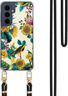 Casimoda Samsung Galaxy A16 hoesje met zwart koord - Sunflowers Multi
