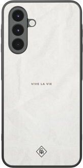 Casimoda Samsung Galaxy A16 hoesje - Vive la vie Grijs/zilverkleurig
