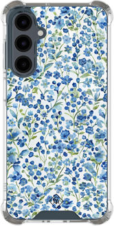 Casimoda Samsung Galaxy A16 shockproof hoesje - Vintage blue floral Blauw