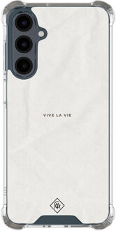 Casimoda Samsung Galaxy A16 shockproof hoesje - Vive la vie Bruin/beige