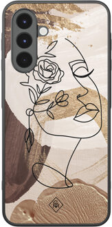 Casimoda Samsung Galaxy A17 hoesje - Abstract gezicht bruin Bruin/beige