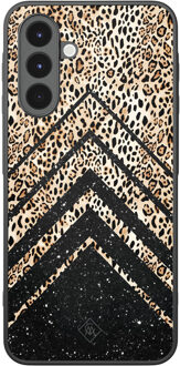 Casimoda Samsung Galaxy A17 hoesje - Chevron luipaard Zwart, Bruin/beige