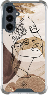 Casimoda Samsung Galaxy A17 shockproof hoesje - Abstract gezicht bruin Bruin/beige