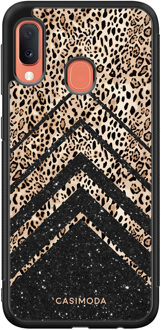 Casimoda Samsung Galaxy A20e hoesje - Chevron luipaard Bruin/beige