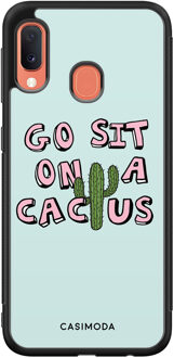 Casimoda Samsung Galaxy A20e hoesje - Go sit on a cactus Blauw