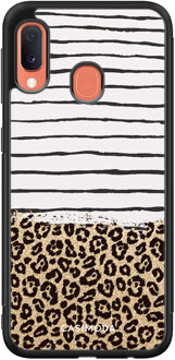 Casimoda Samsung Galaxy A20e hoesje - Leopard lines Bruin/beige