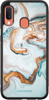 Casimoda Samsung Galaxy A20e hoesje - Marmer blauw goud Blauw, Goudkleurig