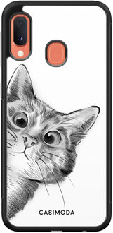 Casimoda Samsung Galaxy A20e hoesje - Peekaboo Zwart, Wit