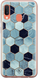 Casimoda Samsung Galaxy A20e siliconen hoesje - Blue cubes Groen