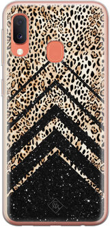 Casimoda Samsung Galaxy A20e siliconen hoesje - Chevron luipaard Geel