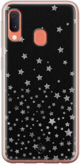 Casimoda Samsung Galaxy A20e siliconen hoesje - Falling stars Bruin/beige