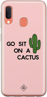 Casimoda Samsung Galaxy A20e siliconen hoesje - Go sit on a cactus Blauw