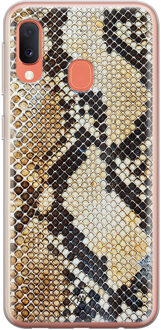 Casimoda Samsung Galaxy A20e siliconen hoesje - Golden snake Blauw