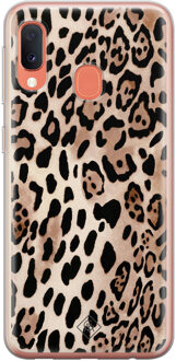 Casimoda Samsung Galaxy A20e siliconen hoesje - Golden wildcat Blauw