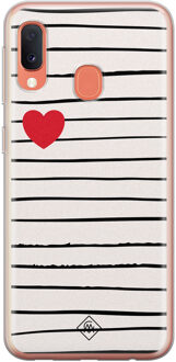 Casimoda Samsung Galaxy A20e siliconen hoesje - Heart queen Roze