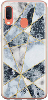 Casimoda Samsung Galaxy A20e siliconen hoesje - Marmer blauw Multi