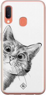 Casimoda Samsung Galaxy A20e siliconen hoesje - Peekaboo Groen