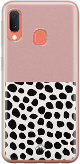 Casimoda Samsung Galaxy A20e siliconen hoesje - Pink dots Grijs/zilverkleurig