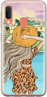 Casimoda Samsung Galaxy A20e siliconen hoesje - Sunset girl Multi