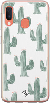 Casimoda Samsung Galaxy A20e siliconen telefoonhoesje - Cactus print Roze