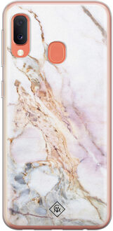 Casimoda Samsung Galaxy A20e siliconen telefoonhoesje - Parelmoer marmer Roze