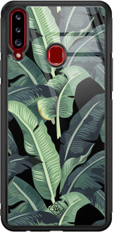 Casimoda Samsung Galaxy A20s glazen hardcase - Bali vibe Groen