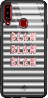 Casimoda Samsung Galaxy A20s glazen hardcase - Blah blah blah Multi