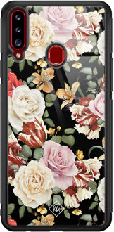 Casimoda Samsung Galaxy A20s glazen hardcase - Flowerpower Multi