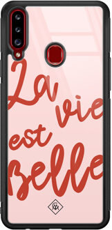 Casimoda Samsung Galaxy A20s glazen hardcase - La vie est belle Multi