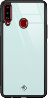 Casimoda Samsung Galaxy A20s glazen hardcase - Pastel blauw