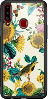 Casimoda Samsung Galaxy A20s glazen hardcase - Sunflowers Multi