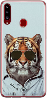 Casimoda Samsung Galaxy A20s siliconen hoesje - Tijger wild Blauw