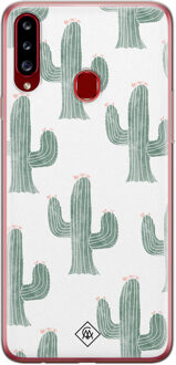 Casimoda Samsung Galaxy A20s siliconen telefoonhoesje - Cactus print Groen