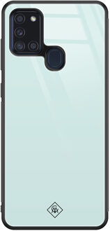 Casimoda Samsung Galaxy A21s glazen hardcase - Pastel blauw