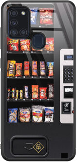 Casimoda Samsung Galaxy A21s glazen hardcase - Snoepautomaat Multi