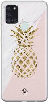 Casimoda Samsung Galaxy A21s siliconen hoesje - Ananas Blauw