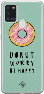 Casimoda Samsung Galaxy A21s siliconen hoesje - Donut worry Roze