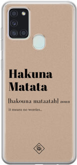Casimoda Samsung Galaxy A21s siliconen hoesje - Hakuna matata Blauw