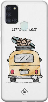 Casimoda Samsung Galaxy A21s siliconen hoesje - Let's get lost Roze
