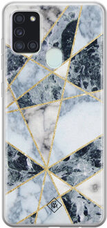 Casimoda Samsung Galaxy A21s siliconen hoesje - Marmer blauw Multi