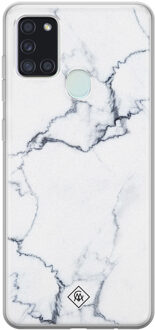 Casimoda Samsung Galaxy A21s siliconen hoesje - Marmer grijs Multi