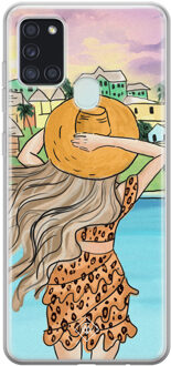 Casimoda Samsung Galaxy A21s siliconen hoesje - Sunset girl Multi