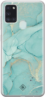 Casimoda Samsung Galaxy A21s siliconen hoesje - Touch of mint Bruin/beige