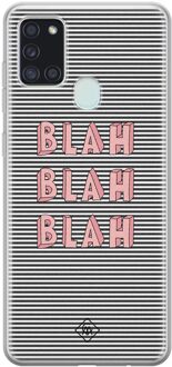Casimoda Samsung Galaxy A21s siliconen telefoonhoesje - Blah blah blah Multi