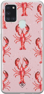Casimoda Samsung Galaxy A21s siliconen telefoonhoesje - Lobster all the way Geel