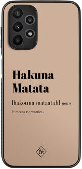 Casimoda Samsung Galaxy A23 hoesje - Hakuna matata Bruin/beige