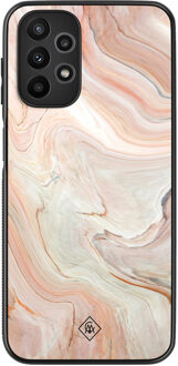 Casimoda Samsung Galaxy A23 hoesje - Marmer waves Bruin/beige