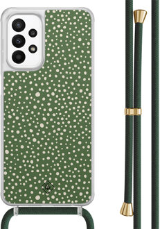 Casimoda Samsung Galaxy A23 hoesje met koord - Green dots Groen