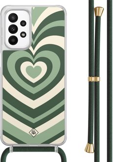 Casimoda Samsung Galaxy A23 hoesje met koord - Hart swirl groen